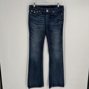 True Religion jeans 29 dark wash low rise y2k 90s bootcut denim stretch festival